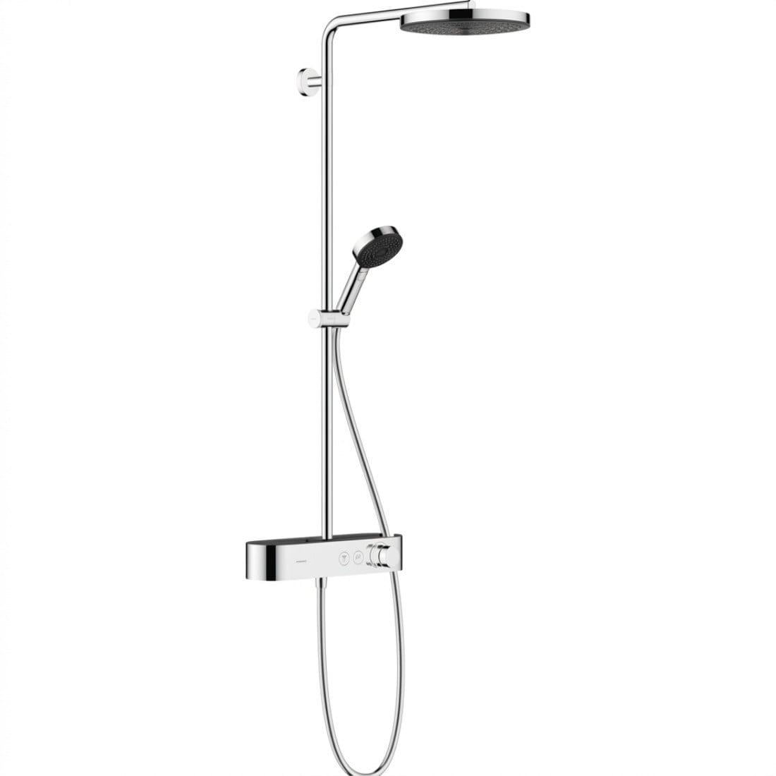 Gemini_Generated_Image_zfqgqezfqgqezfqg (1) Душевая система Hansgrohe Pulsify S Showerpipe 260 1jet 400 EcoSmart с термостатом, металл, хром (24221000)