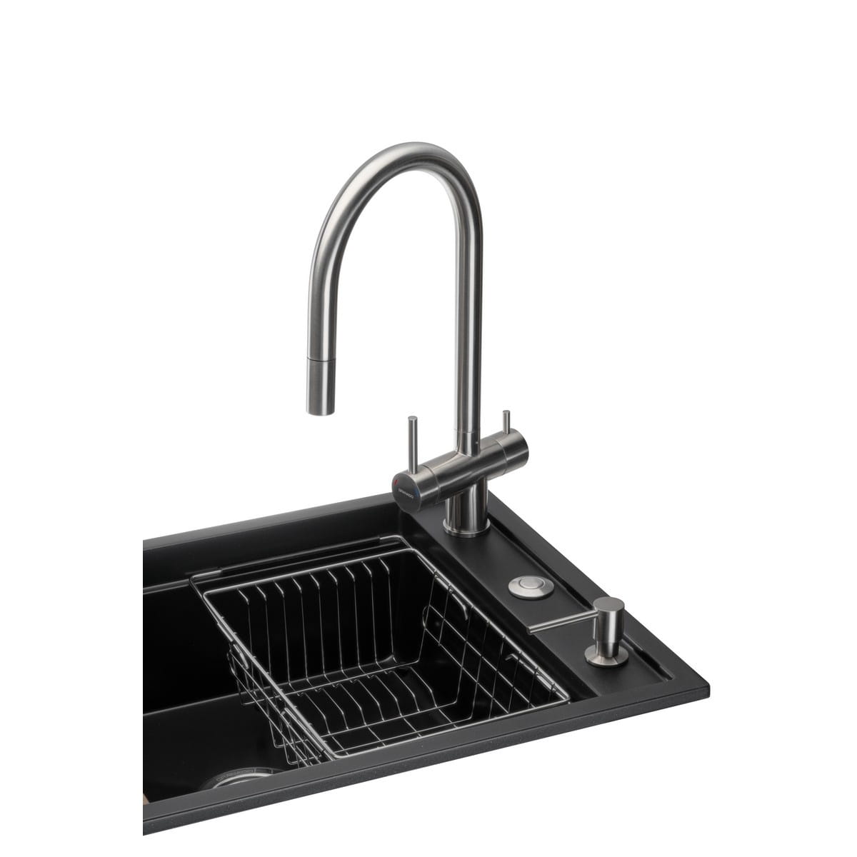 GRA-24521_2 Многофункционая мойка GRANADO Royal Estella 780x500 врезная, чёрная