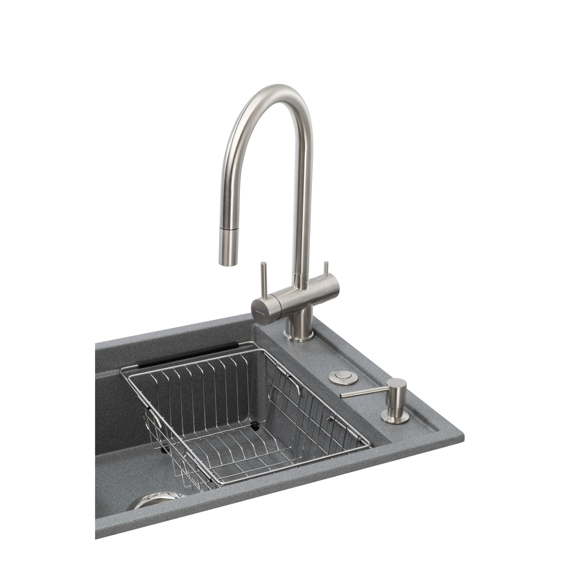 GRA-25781_2 Многофункционая мойка GRANADO Royal Estella 780x500 врезная, графитовая