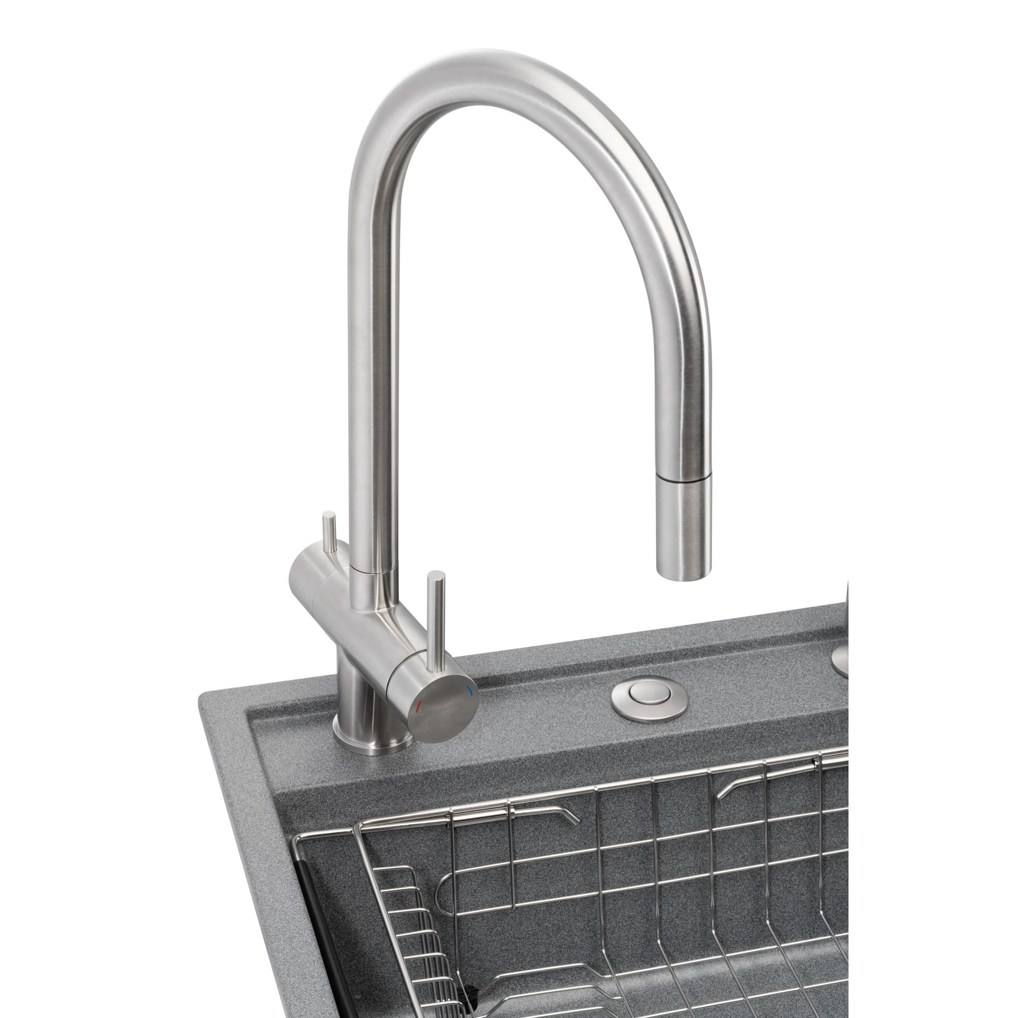 GRA-25781_3 Многофункционая мойка GRANADO Royal Estella 780x500 врезная, графитовая