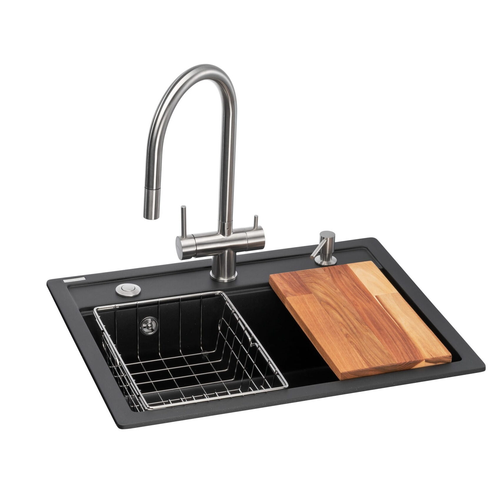 GRA-25790_1 Многофункционая мойка GRANADO Royal Artes 650x497 врезная, чёрная