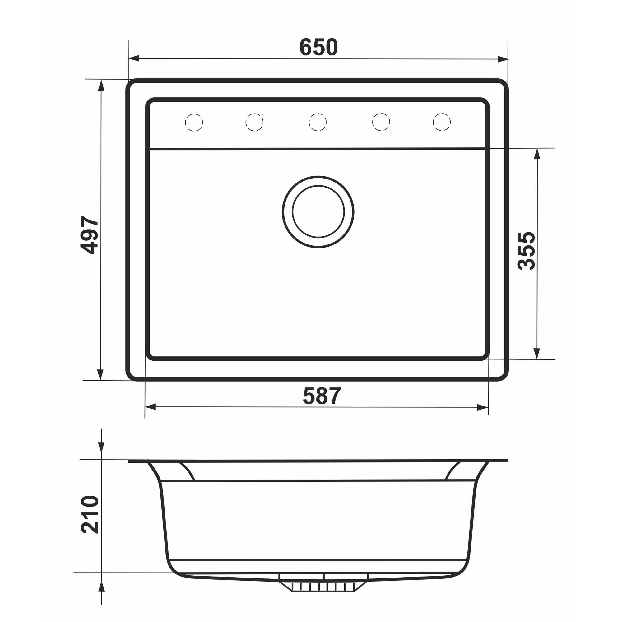 GRA-25790_11 Многофункционая мойка GRANADO Royal Artes 650x497 врезная, чёрная