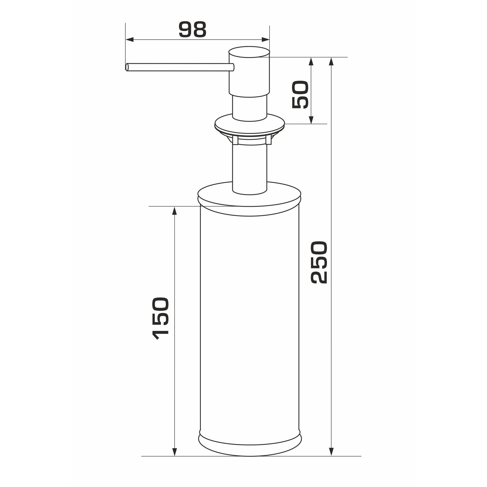 GRA-26565_4 Дозатор для моющего средства GRANADO Redondo PVD врезной, чёрный
