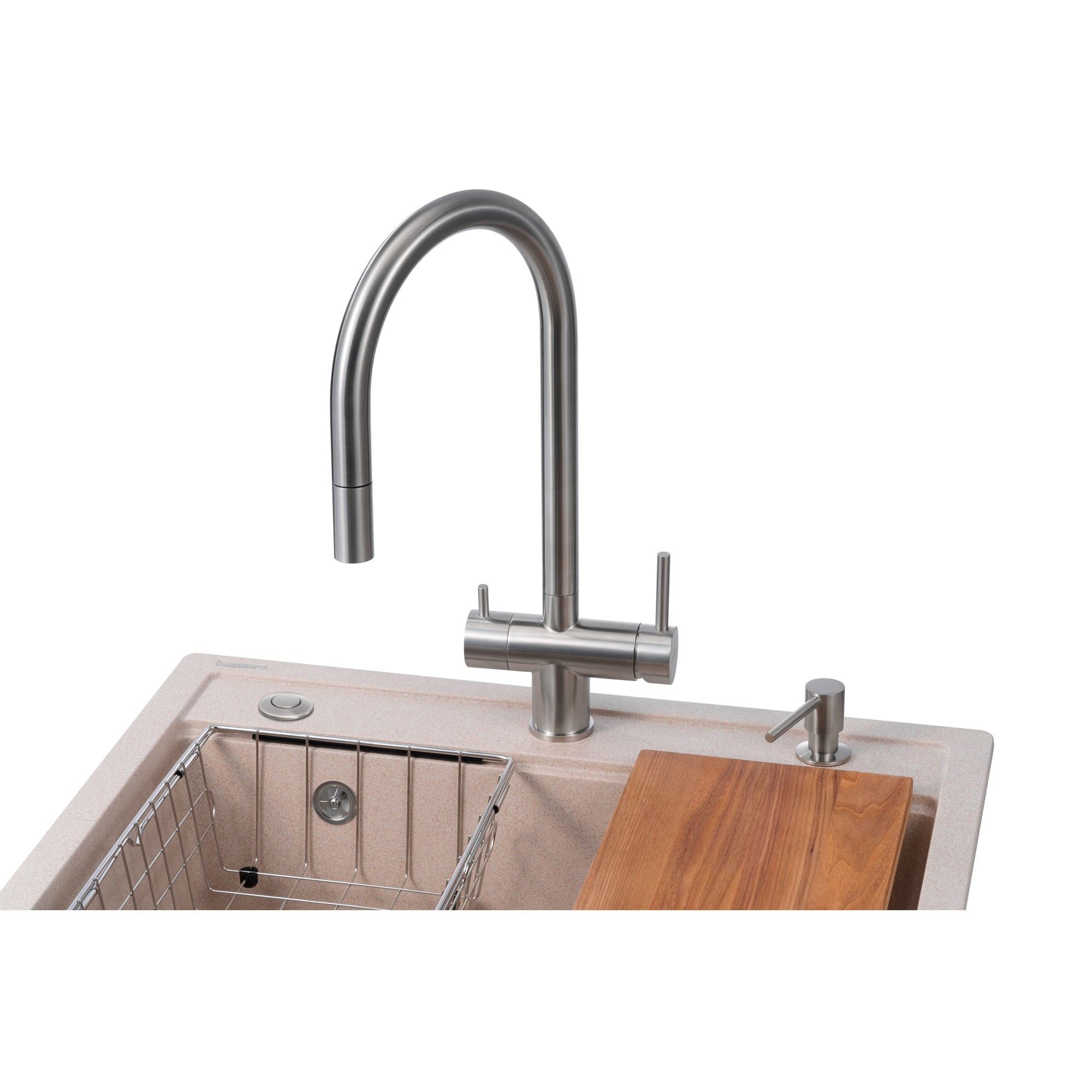 GRA-26984_2 Многофункционая мойка GRANADO Royal Artes 650x497 врезная, бежевая