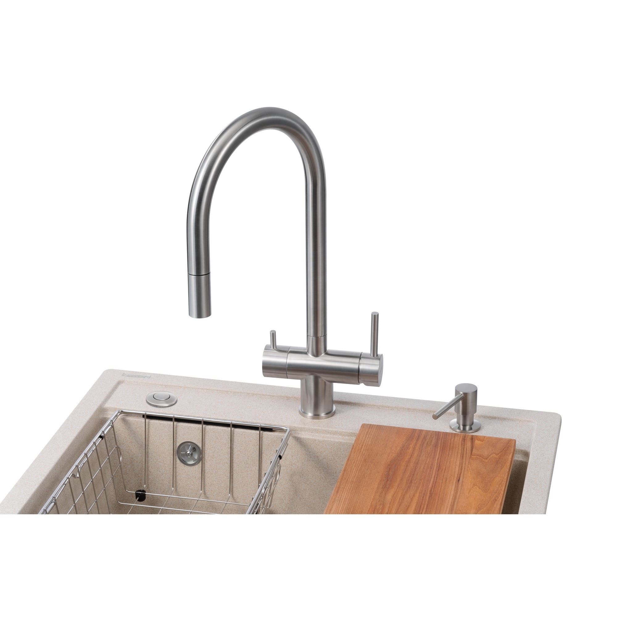 GRA-26991_2 Многофункционая мойка GRANADO Royal Artes 650x497 врезная, терра