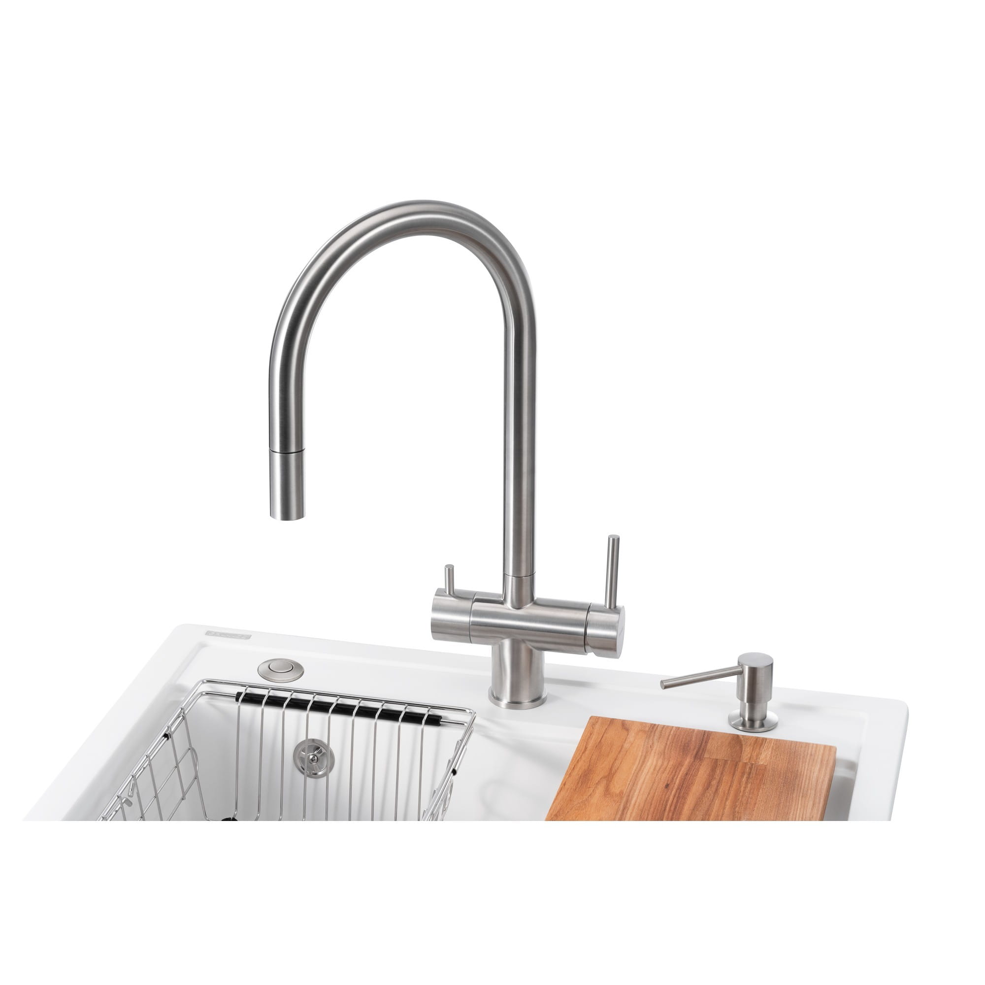 GRA-26999_2 Многофункционая мойка GRANADO Royal Artes 650x497 врезная, белая