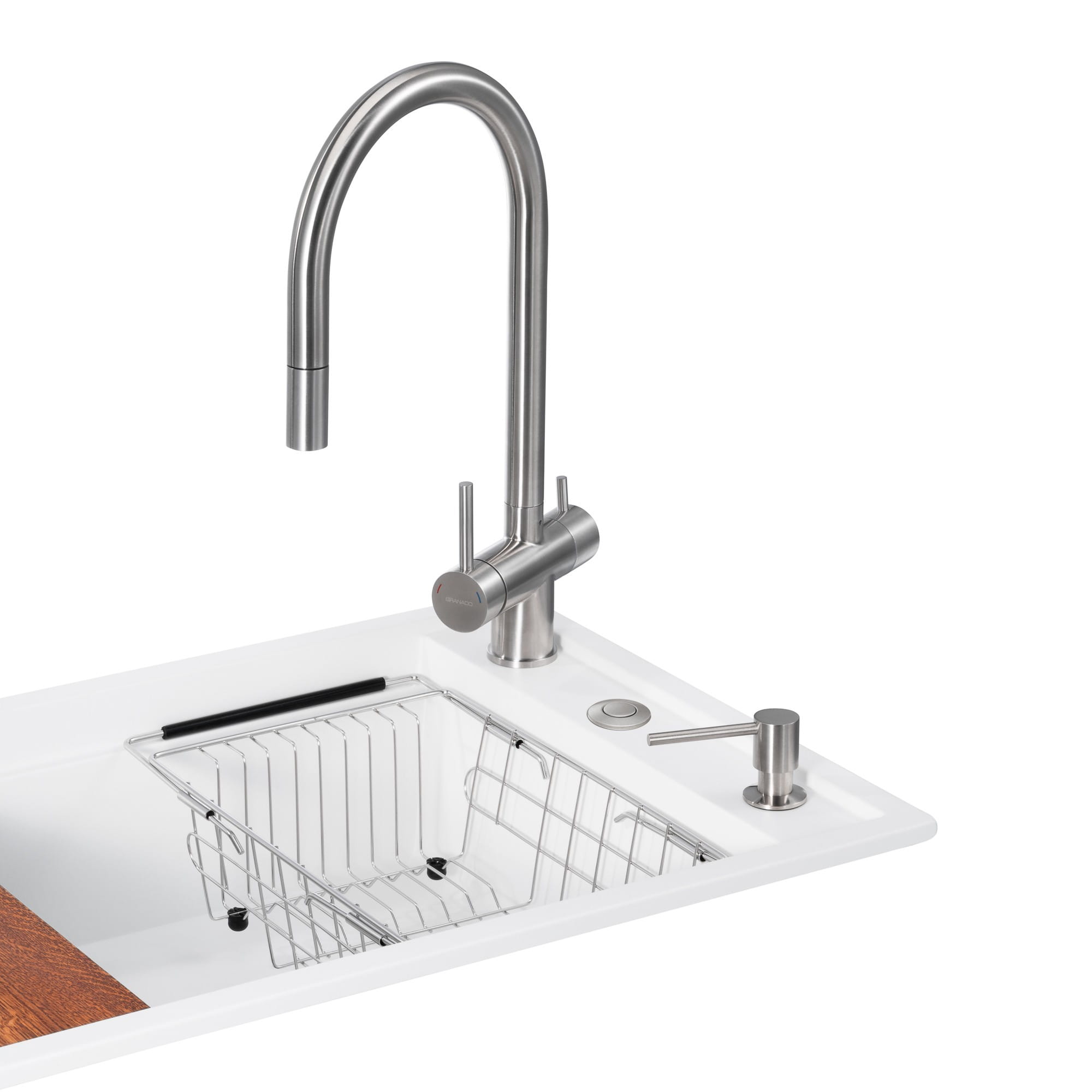 GRA-27007_2 Многофункционая мойка GRANADO Royal Estella 780x500 врезная, белая