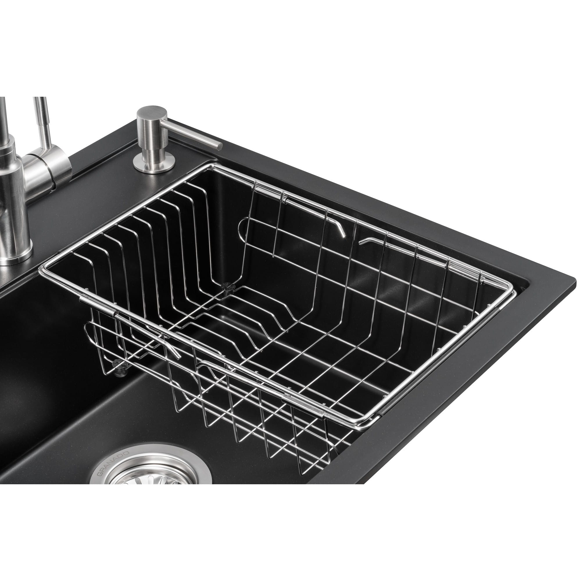 GRA-27131-4 Многофункционая мойка GRANADO Royal Lerida 560x510 врезная, чёрная