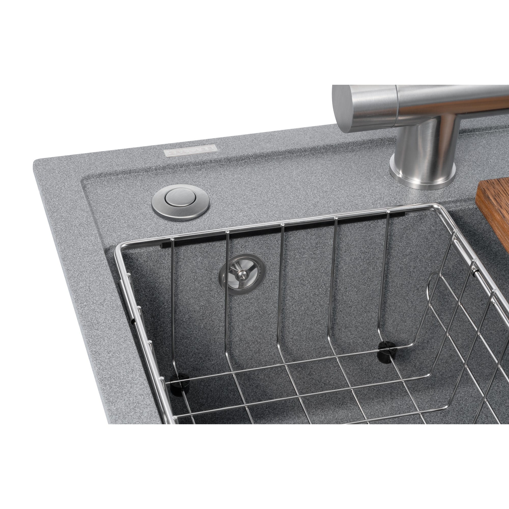 GRA-27143_7 Многофункционая мойка GRANADO Royal Lerida 560x510 врезная, графитовая