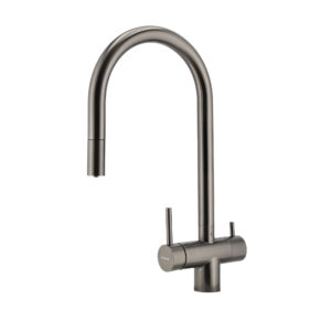 Смеситель для кухни GRANADO Ferrol однорычажный, чёрный/хром