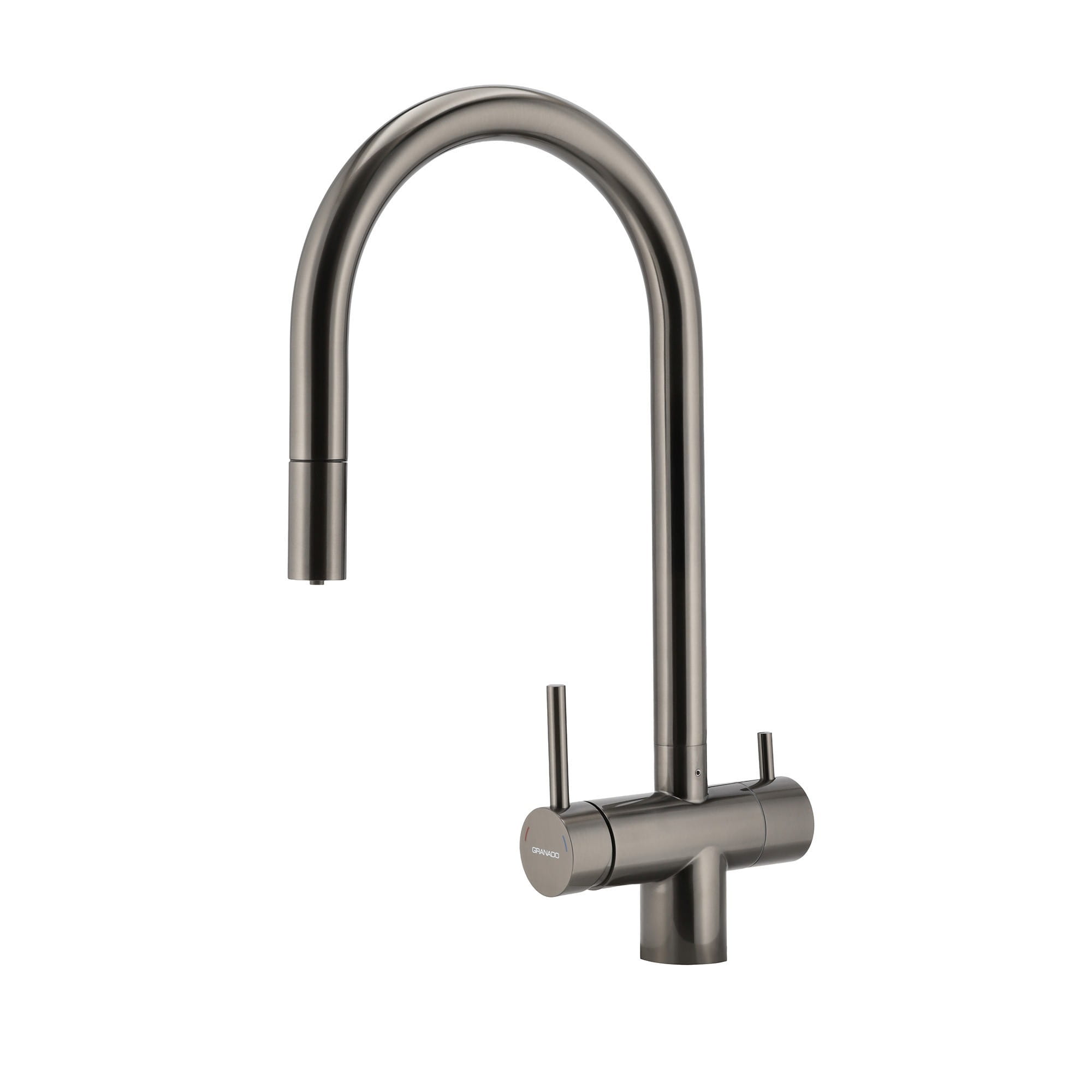 GRA-28530_1 Смеситель для кухни GRANADO Ferrol однорычажный, чёрный/хром