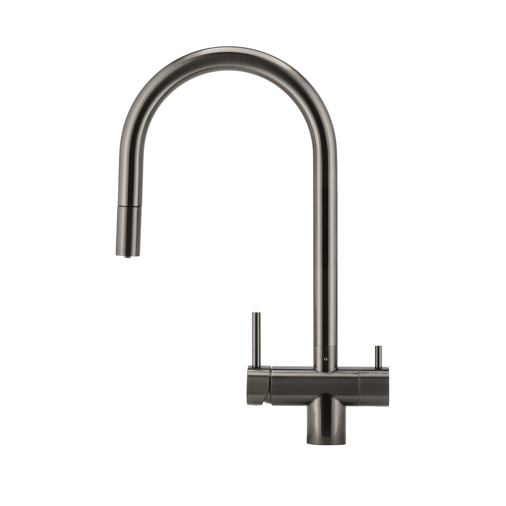 GRA-28530_2 Смеситель для кухни GRANADO Ferrol однорычажный, чёрный/хром