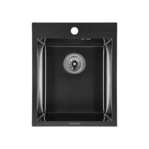 Кухонная мойка GRANADO Pravia 500x410 врезная, прямоугольная, чёрная