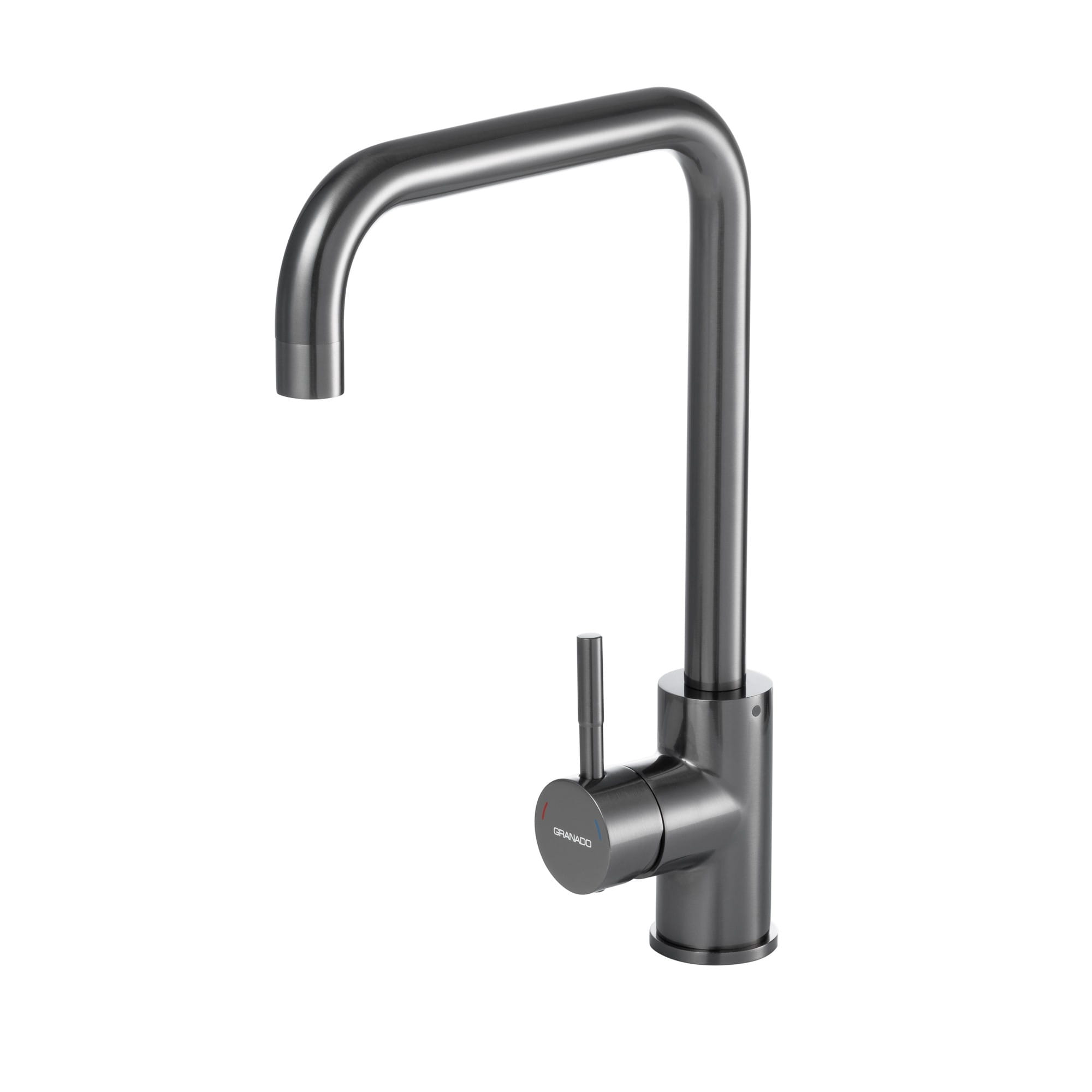 GRA-29301_1 Смеситель для кухни GRANADO Oviedo LUX однорычажный, чёрный/хром