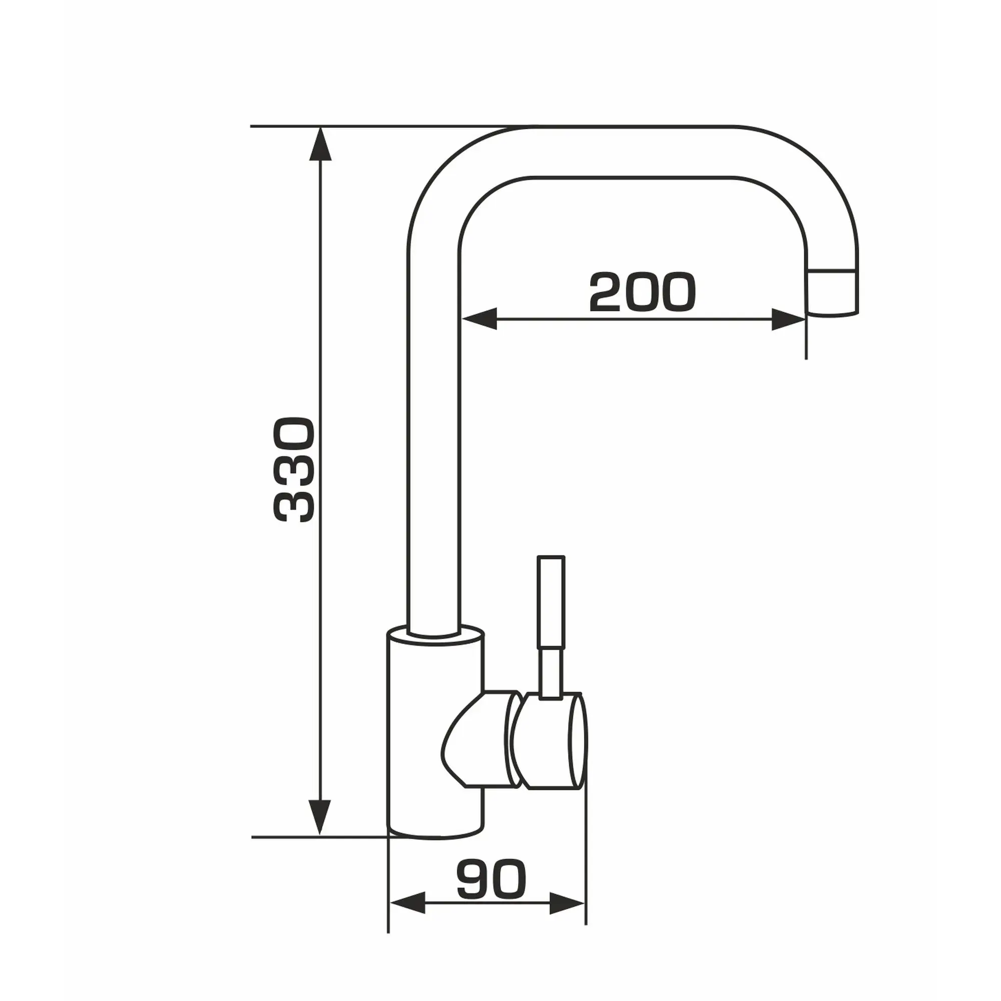 GRA-29301_6 Смеситель для кухни GRANADO Oviedo LUX однорычажный, чёрный/хром
