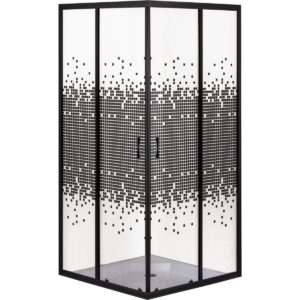 Душевая кабина BRAVO Odra N90TB.Mosaic 180x90x90 стекло 4 мм, без поддона, черная