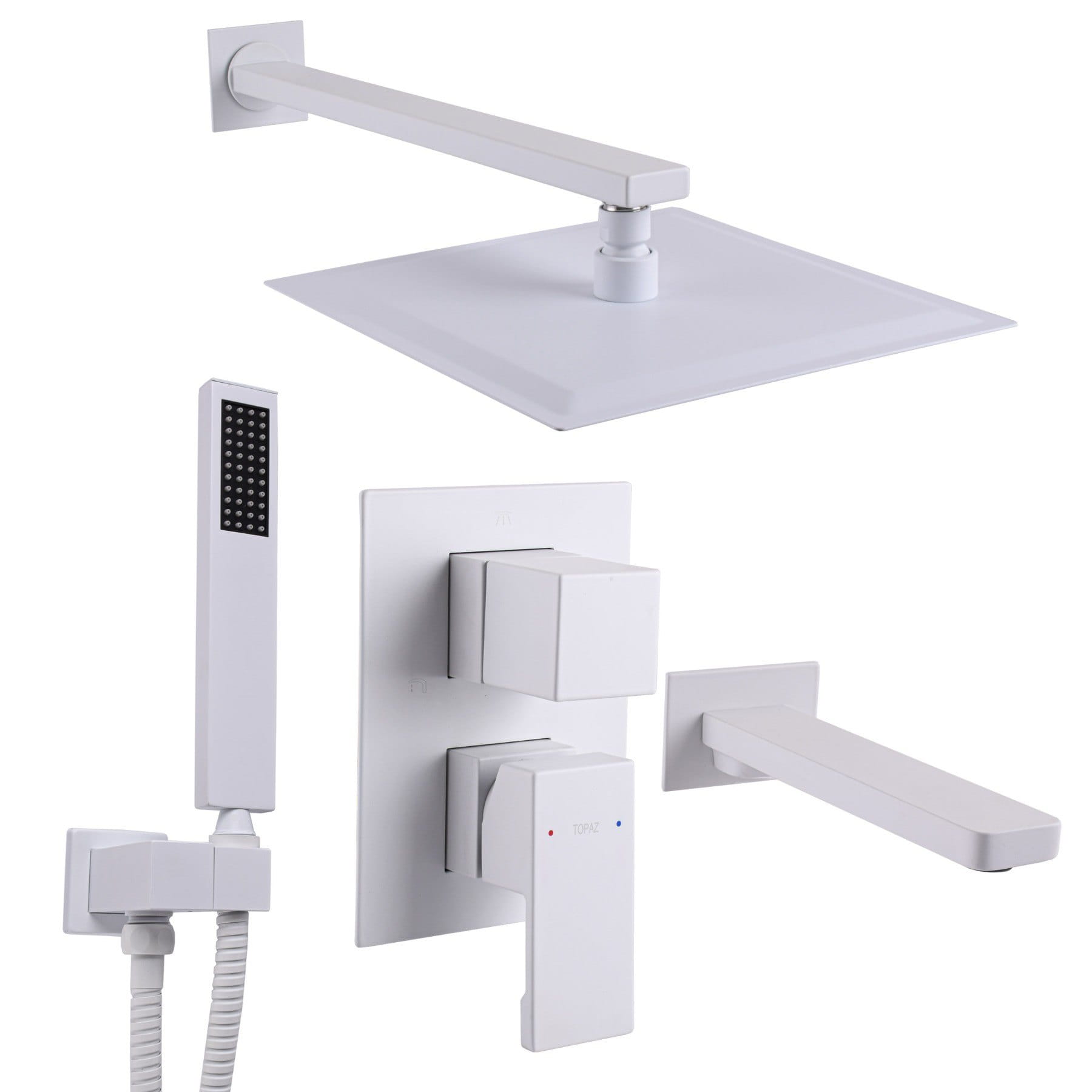 GSR-000028672 Душевая система Topaz Odiss TO 08115-H13-WW скрытого монтажа, латунь, белый матовый