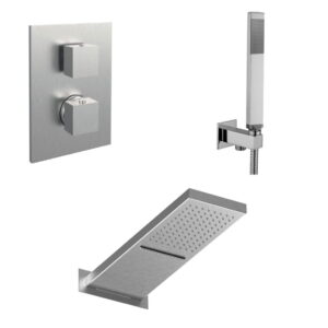Душевая система Paffoni с термостатом, металл, хром (KIT_CASCADE099ST)