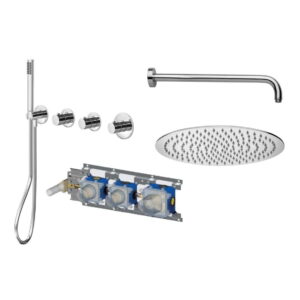 Душевая система Paffoni Modular Box с термостатом, металл, хром (KITMDE000CR)