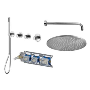 Душевая система Paffoni Modular Box с термостатом, металл, хром (KITMDE000ST)