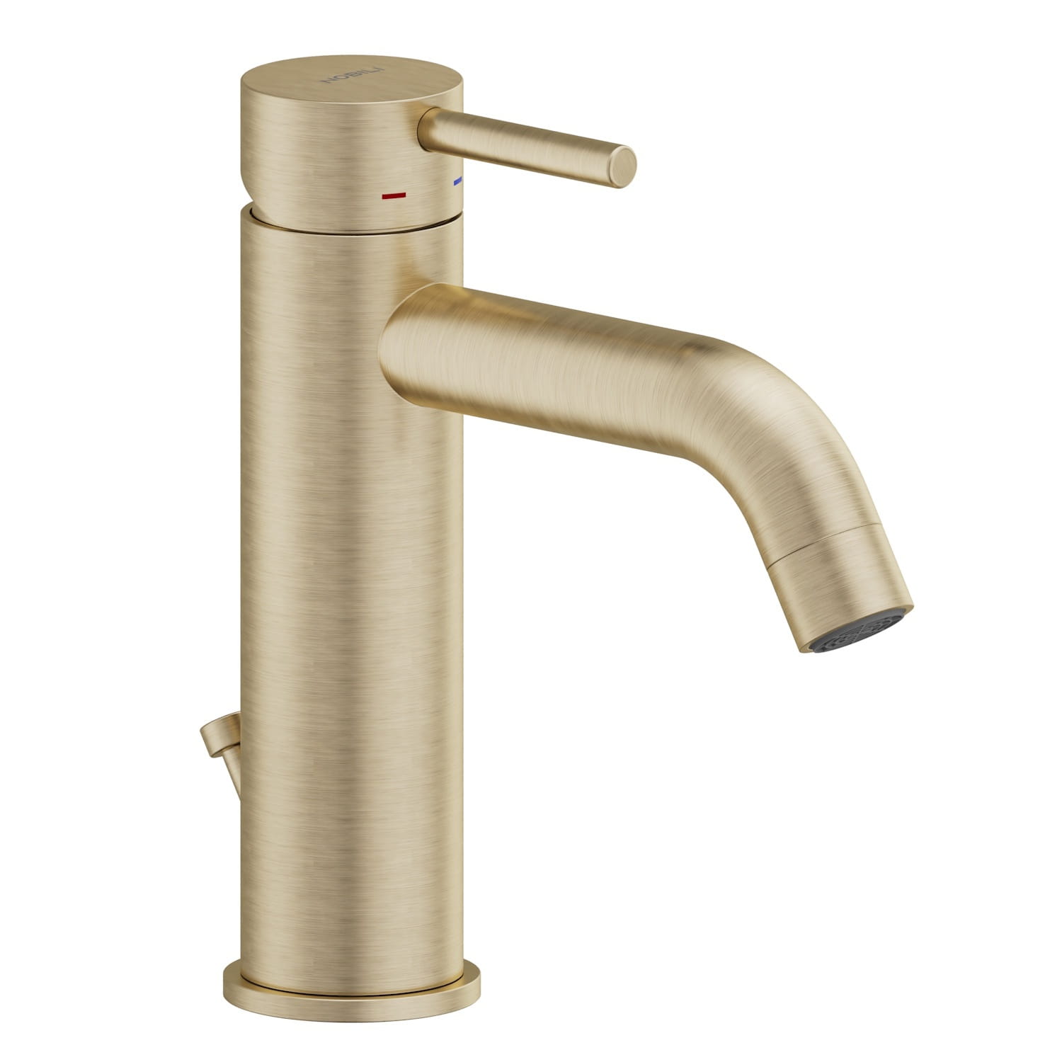 LV00118_15CGP Смеситель для умывальника Nobili Live с донным клапаном, золото матовый (LV00118/15CGP)