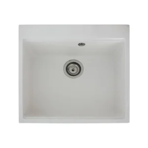 Гранитная кухонная мойка Miraggio Lagoon 540x510 врезная, прямоугольная, белая матовая