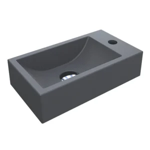 Умивальник подвесной Miraggio Faro 408x227 прямоугольный, серый матовый