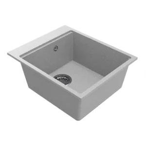 Гранитная кухонная мойка Miraggio Lagoon 510x420 врезная, прямоугольная, белая матовая