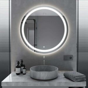 Зеркало для ванной комнаты Mironiks 700x700 круглое, с фоновой и фронтальной LED подсветкой