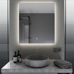 Зеркало для ванной комнаты Mironiks 800x600 прямоугольное, с фоновой LED-подсветкой