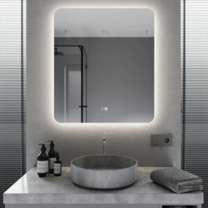 Зеркало для ванной комнаты Mironiks 800x700 прямоугольное, с фоновой LED подсветкой