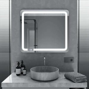Зеркало для ванной комнаты Mironiks 800x600 квадратное, с фронтальной LED подсветкой