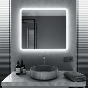 Зеркало для ванной комнаты Mironiks "No Ind" 800x600 прямоугольное, с фоново-фронтальной LED подсветкой