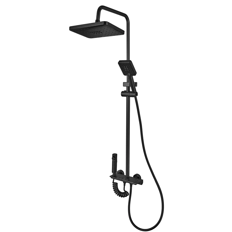 OL-CH6510 Душевая системи Armata BCT-009-J с тропическим душем, алюминий, черный матовый