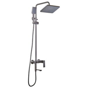 Душевая система Haiba Kubus 009-J с регулировкой высоты, латунь, графит матовый