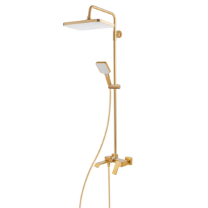 Душевая система Haiba Gaudi 009-J с регулировкой высоты, латунь, золото брашированное