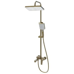 Душевая система Haiba Milano 003-J с регулировкой высоты, латунь, золото брашированное