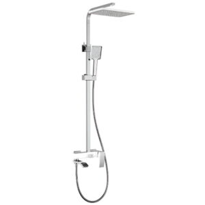 Душевая система Koer KB-56007-04 с тропическим душем, латунь, хром/белый