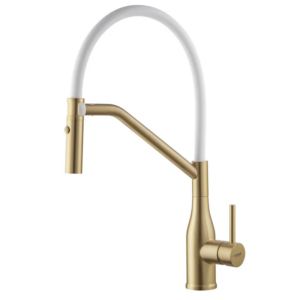 Смеситель для кухни Koer KI-70026-12 однорычажный, золото/белый