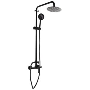 Душевая система Mixxus SUS-003-J с регулировкой высоты, нержавеющая сталь, черный матовый