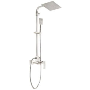 Душевая система Mixxus AMA-009-J с регулировкой высоты, нержавеющая сталь, сатин