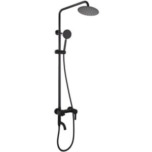 Душевая система Mixxus NOX-009-J с регулировкой высоты, нержавеющая сталь, черный матовый