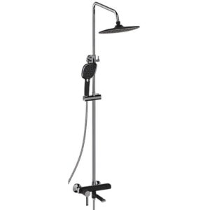 Душевая система Mixxus Premium Edem 009-J с регулировкой высоты, латунь, черный/хром