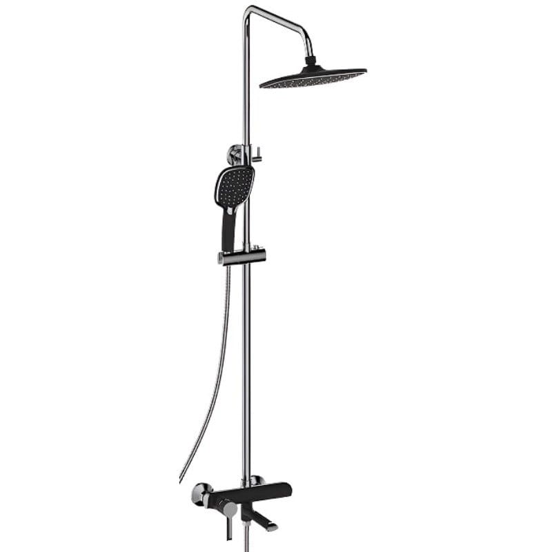 OL-MI5842 Душевая система Mixxus Premium Edem 009-J с регулировкой высоты, латунь, черный/хром