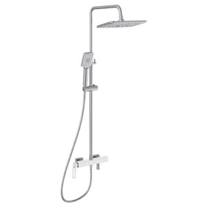 Душевая система Mixxus Premium Grog 009-J с регулировкой высоты, латунь, белый/хром