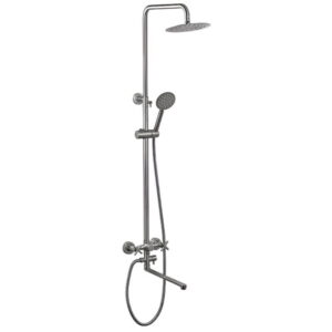 Душевая система Mixxus DVE-006-J с регулировкой высоты, нержавеющая сталь, сатин