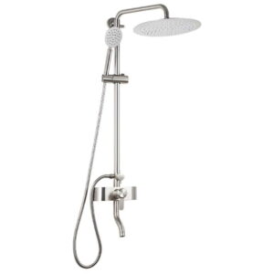 Душевая система Mixxus FAN-009-J с изливом, нержавеющая сталь, сатин