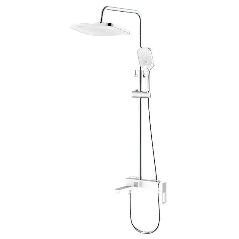 OL-MI6622 Душевая система Mixxus Premium Walter 009-J с изливом, латунь, белый/хром
