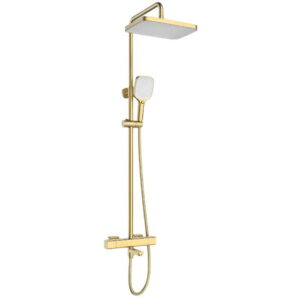 Душевая система Mixxus Premium Virgo 009-J с термостатом, латунь, золото брашированное