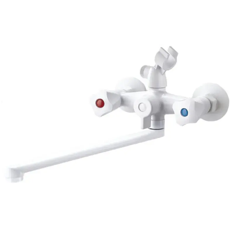 OL-MX9579_1 Смеситель для ванны Plamix OMEGA-140 двухвентильный, белый